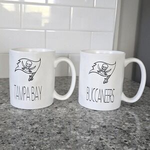 NFL Tampa Bay Buccaneers Artisan Coffee Cups White‎ The Memory Company Set of 2
